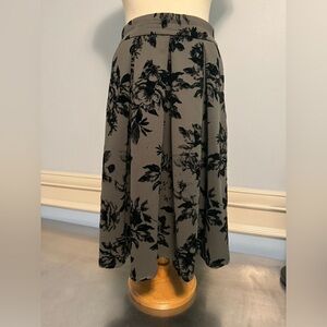 Faith & Joy - pleated flocked floral midi skirt